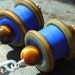 Silver earrings Indigo blue lampwork beads tigers eye gemstone and sterling silver rustic ethnic surprising ochre glass stone