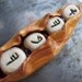 Pea pod necklace, Ahava, Love, Faux Bone seeds in Pod, Ancient Hebrew Script, polymer clay pendant, tourmaline, jade, mixed media unisex