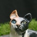 cat figurine - little odd-eyed calico cat - porcelain animal sculpture