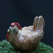 chicken figurine - red hen - porcelain animal figurine