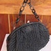 Vintage 1960s Black Straw Purse