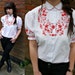 cute 70s folky embroidered blouse