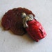 Cinnabar and Silver Quan Yin Pendant with Dragon