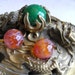 Dragon Phoenix Etched Carnelian Bead