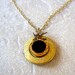 Vintage Black Glass Button Locket