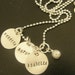 My Kids ----Three--- Handstamped One--Of- A- Kind Necklace