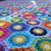 One-of-a-kind Crocheted Cotton Hexagon Blanket - Made in Finland - FREE SHIPPING