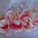 Pink Rose Hair Comb Fascinator with Bling
