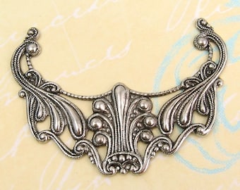 Large Art Nouveau Pendant, Antique Silver, AS16-2