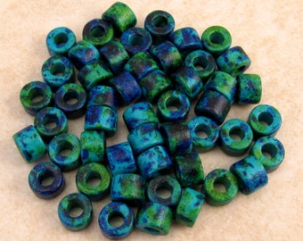 Mykonos Mini Tube Greek Ceramic Beads 6x4 mm Aegean Mix 50 Pieces M25