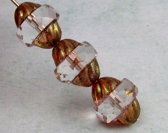 Czech Glass Beads Turbine, Crystal Picasso, 11x10 MM 6-Pieces C233