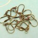 Shell Lever Back Ear Wires Antique Gold Trinity Brass 6 Pair AG162