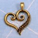 Heart Pendant Antiqued Gold 25% Off AG203
