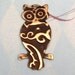 Owl Pendant Embossed Brass E34