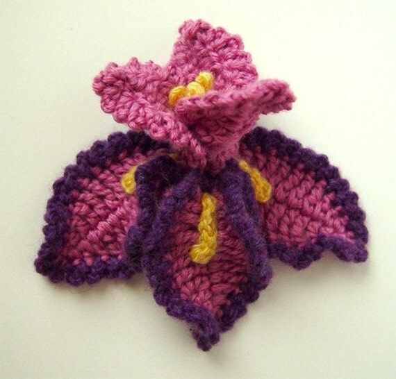 Crochet Iris Flower Pattern PDF by meekssandygirl on Etsy