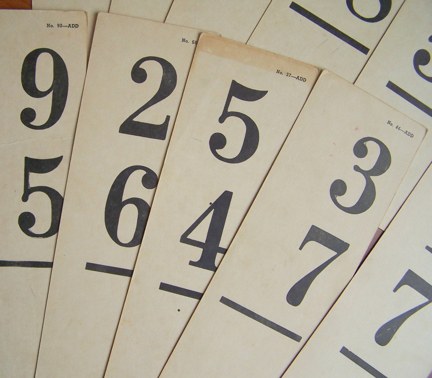 Vintage Math Addition Flashcards for Altered art or Collecting