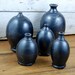 Gunmetal Black Bottle Collection Raku Pottery Series