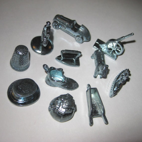 Lot of 11 Pewter Monopoly Game Pieces