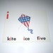 RESERVED 4 CHERYL Vintage 1960s Giant Sized School Flash Card with Picture and Word for Red White and Blue Kite, Patriotic