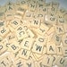 Vintage Resin Like or Heavy Plastic Ivory Scrabble Tiles or Game Pieces Lot of 101 Very Unusual