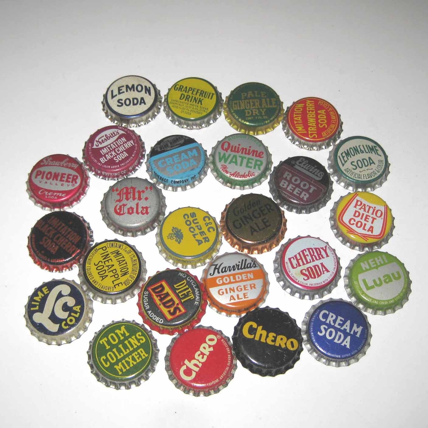 Vintage Assorted Bottle Caps with Cork Lot C by grandmothersattic