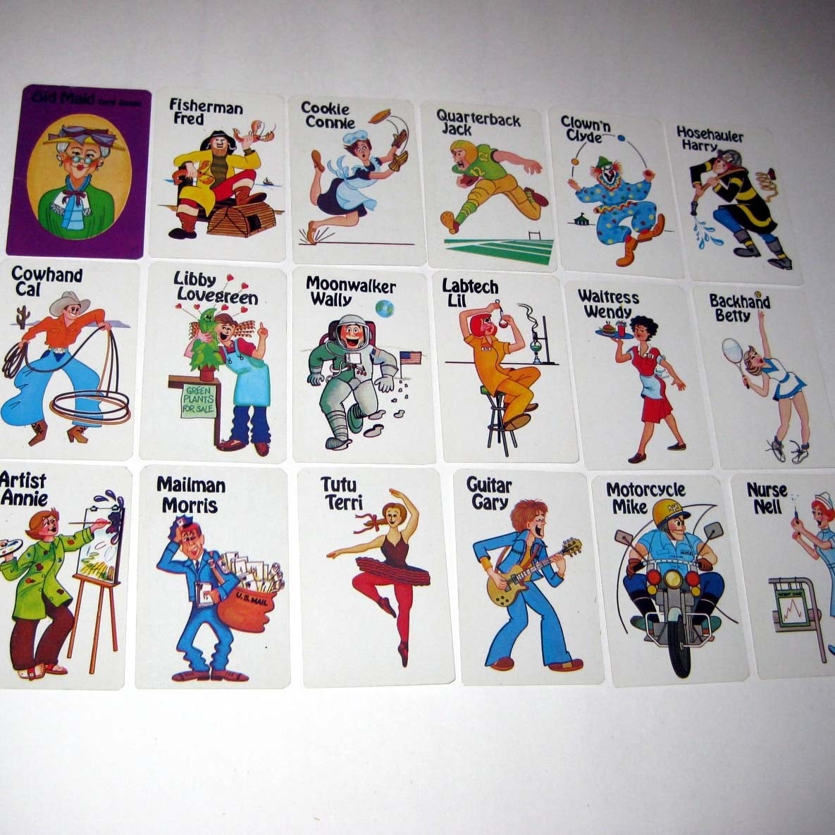 original old maid card game characters