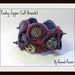 Paisley Zipper Cuff Bracelet - Purple Blue and Red with Steampunk Clasp