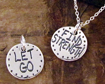 Find Strength Necklace - Sterling Inspirational Necklace - Motivational Jewelry