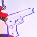 handgun pistol gun clear acrylic trendy nyc weapon oversized necklace large big diva clear wives enlarged size