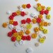 Tiny flower buttons - Sunset - 100 pcs