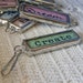 Zipper Pull Word Charm Soldered Glass Two Sided