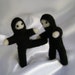 POCKET NINJA Needle Felted Ninja of Tiny Stealthiness