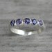 Size 6.5 Iolite Gemstone Ring Anniversary Band, Sterling Silver Ring