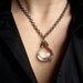 Quartz Crystal Sterling Silver Necklace with 14k Gold Necklace, 75 Carat Necklace