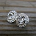 Ready To Ship, White Topaz and Sterling Siver Post Gemstone Earrings, Etruscan Stud Earrings