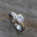 14k Palladium White Gold Wrap Style Wedding Band, Recycled Gold Artisan Wedding Band