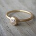 Champagne Diamond and 14k Gold Solitaire, Conflict Free