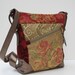 FABRIC and LEATHER BAG Handmade Eclectic Medley Antique Rose Satchel By bizmo