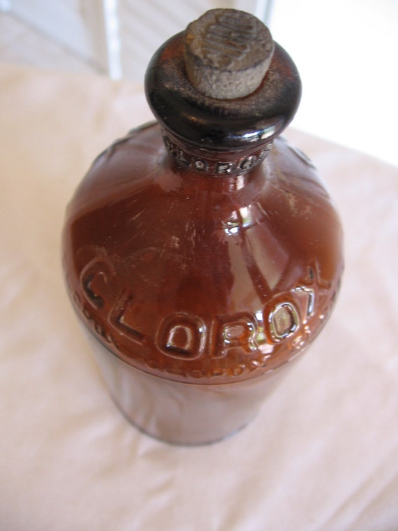 1930s Vintage Glass Clorox bottle by LadyFran on Etsy