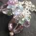 Pink amethyst earrings sterling silver blue topaz pastel mediterranean lever cluster beaded dangle mermaid gemstone jewelry --Hydrangea--