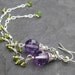 Shoulder duster earrings in sterling silver with amethyst and peridot - collarbone duster - long beaded dangle - gemstone jewelry