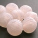10 Vintage Plastic Pebbled Beads - 12mm - Matte Pink - VPB35