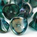Czech Glass Beads Three Petal Flower 10x12mm Teal Celsian (12) CZP393