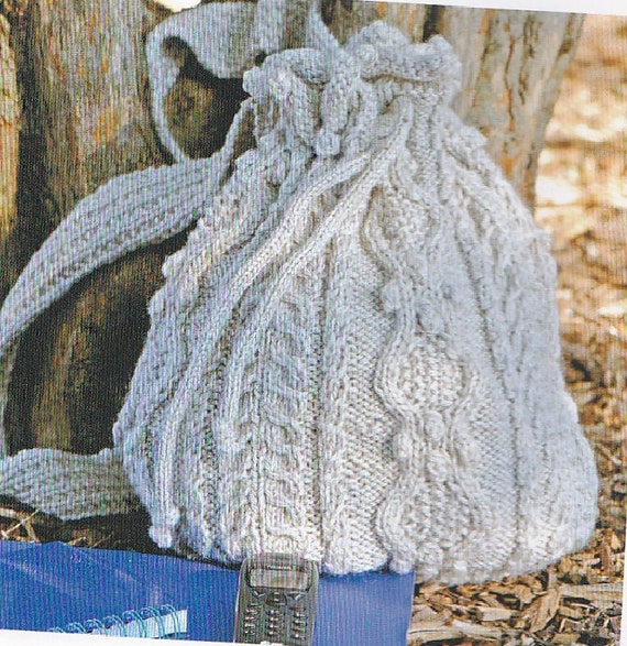 Aran Backpack or Purse-Knitting Pattern