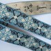 3 yards MAGYAR CROSS Jacquard trim in very dark brown, ivory on dull teal. 1 5/8 inch wide. 201-L