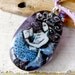 Mermaid reading a book necklace - fused glass pendant