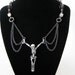 Gothic Skeleton Necklace - Hanging skeleton in chains lost soul necklace