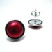 Red Pearl Studs - Metal post earrings with ruby red faux plastic pearl