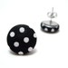 POLKA DOT Studs - Black and white polka dot fabric on hypoallergenic post earrings studs modern rockabilly
