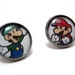 Mario Bros Studs - Mario and Luigi Nintendo bezel post earrings - LARGE 14mm - Geek Chic Gamer Jewelry